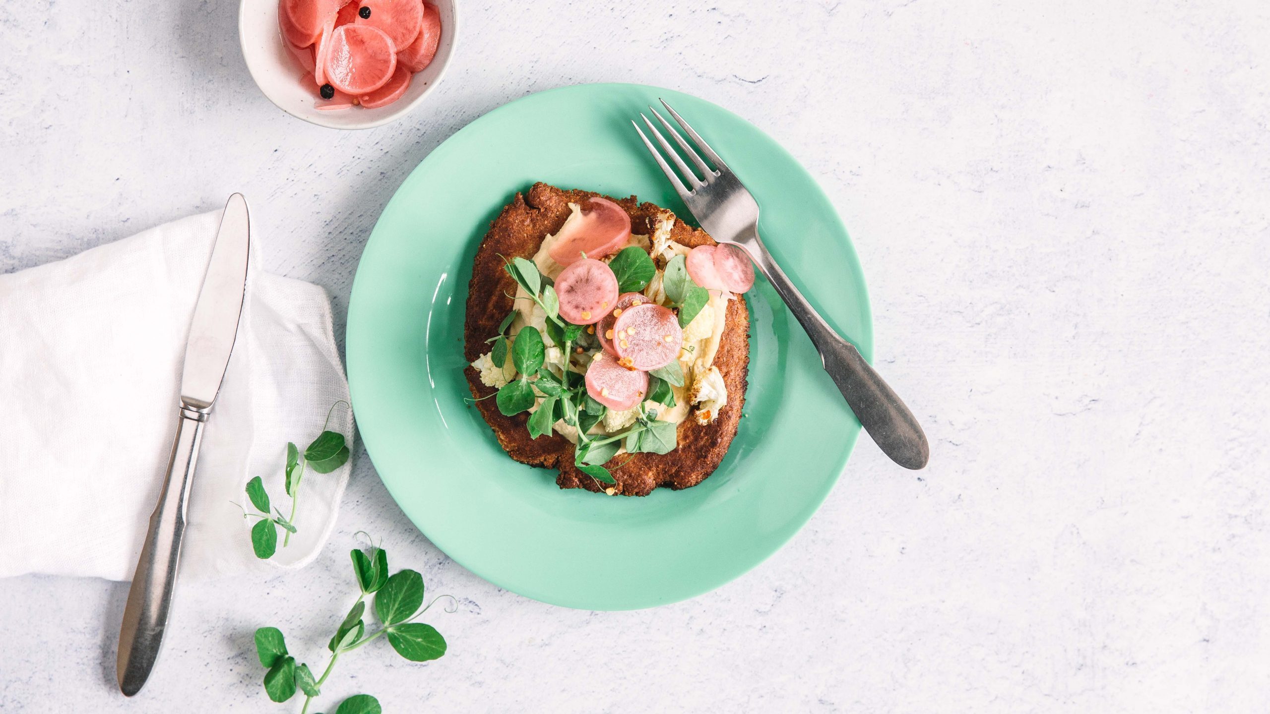 Pandebrød med ristet blomkål, Fiberhusk,